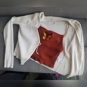 Butterfly crop sweater set